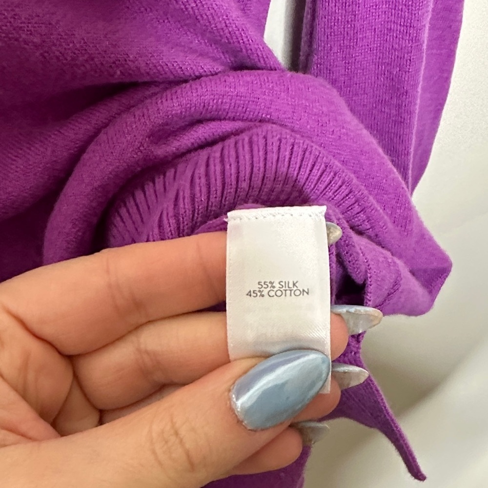 J Jill Purple Silk Blend Sweater - Picture 3 of 5